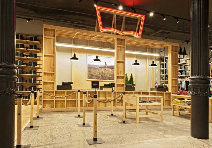 Levis store de madera en New York Levis store de madera en New York