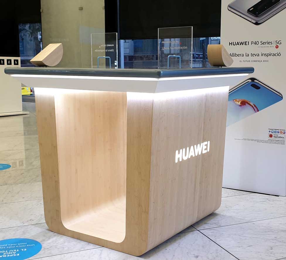 Instalación y montaje de mesa retroiluminada para Huawei