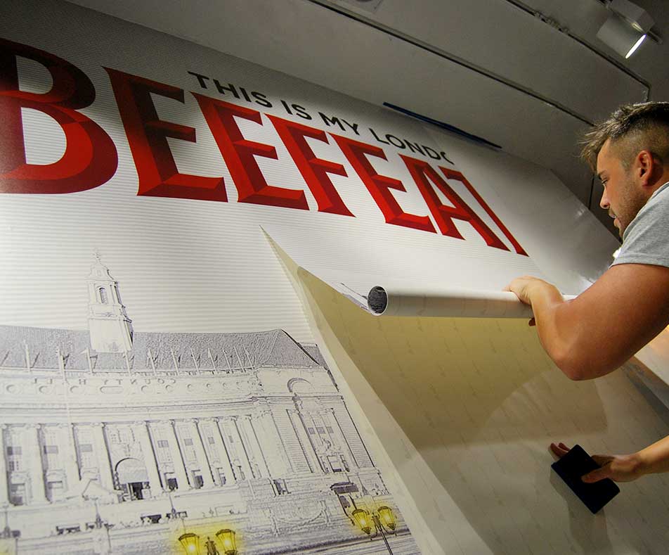 Instalación de escaparte para la marca Beefeater