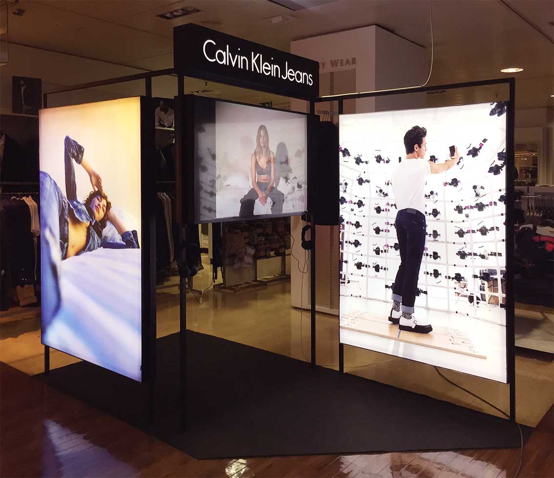 Producción de una pop up store de Calvin Klein en el Corte Inglés